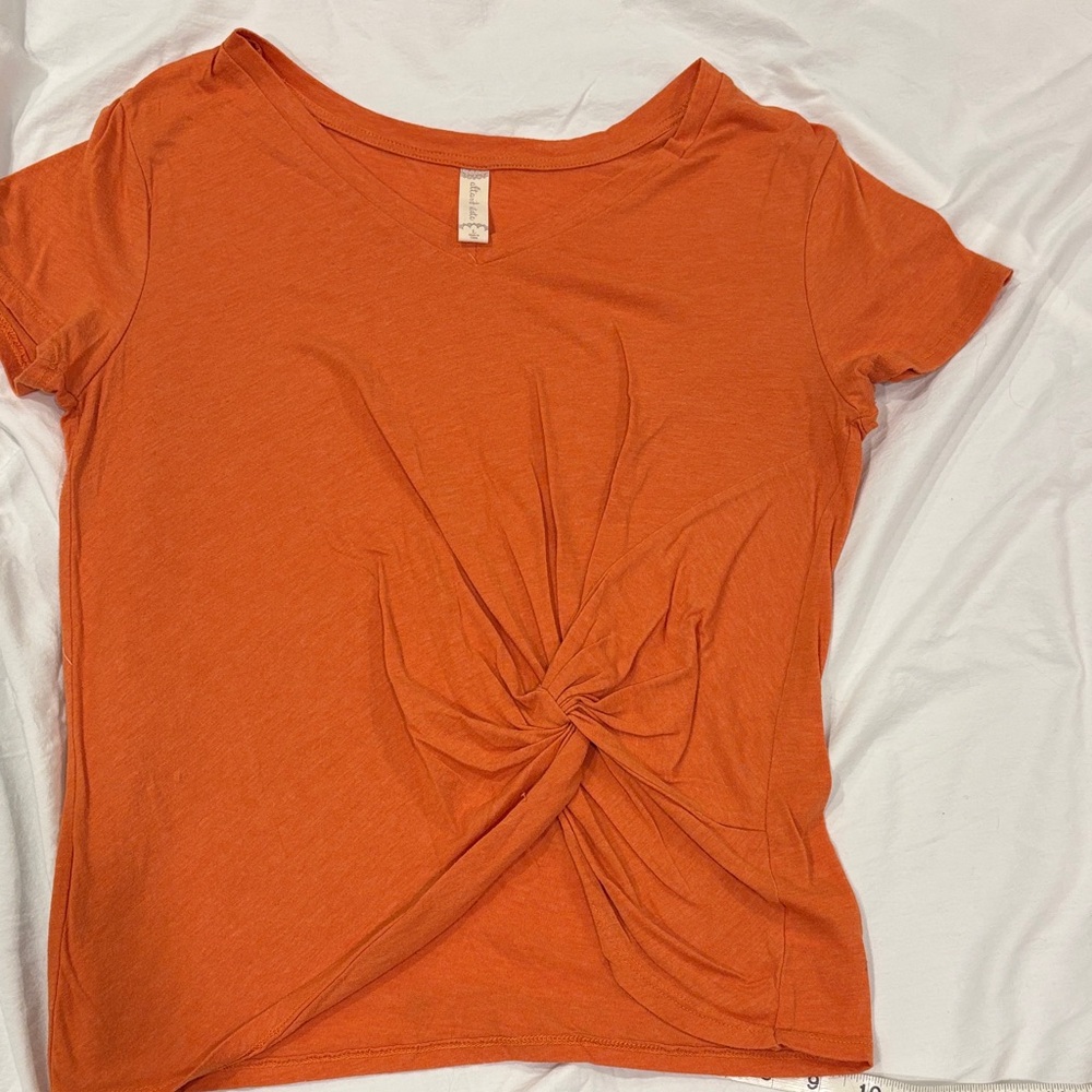 Altar'd State Orange Knot Front Tee